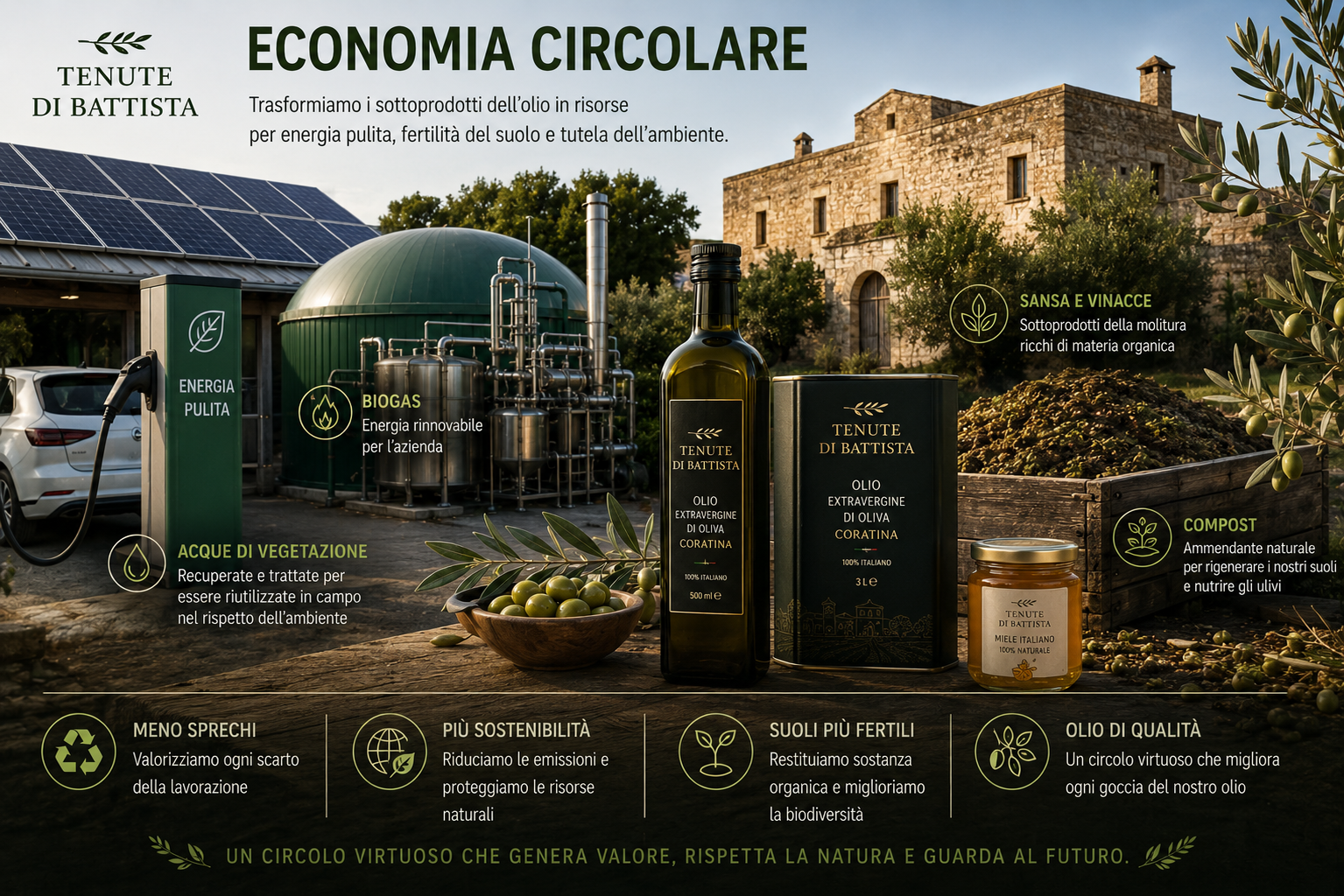 Energia e sostenibilità del frantoio