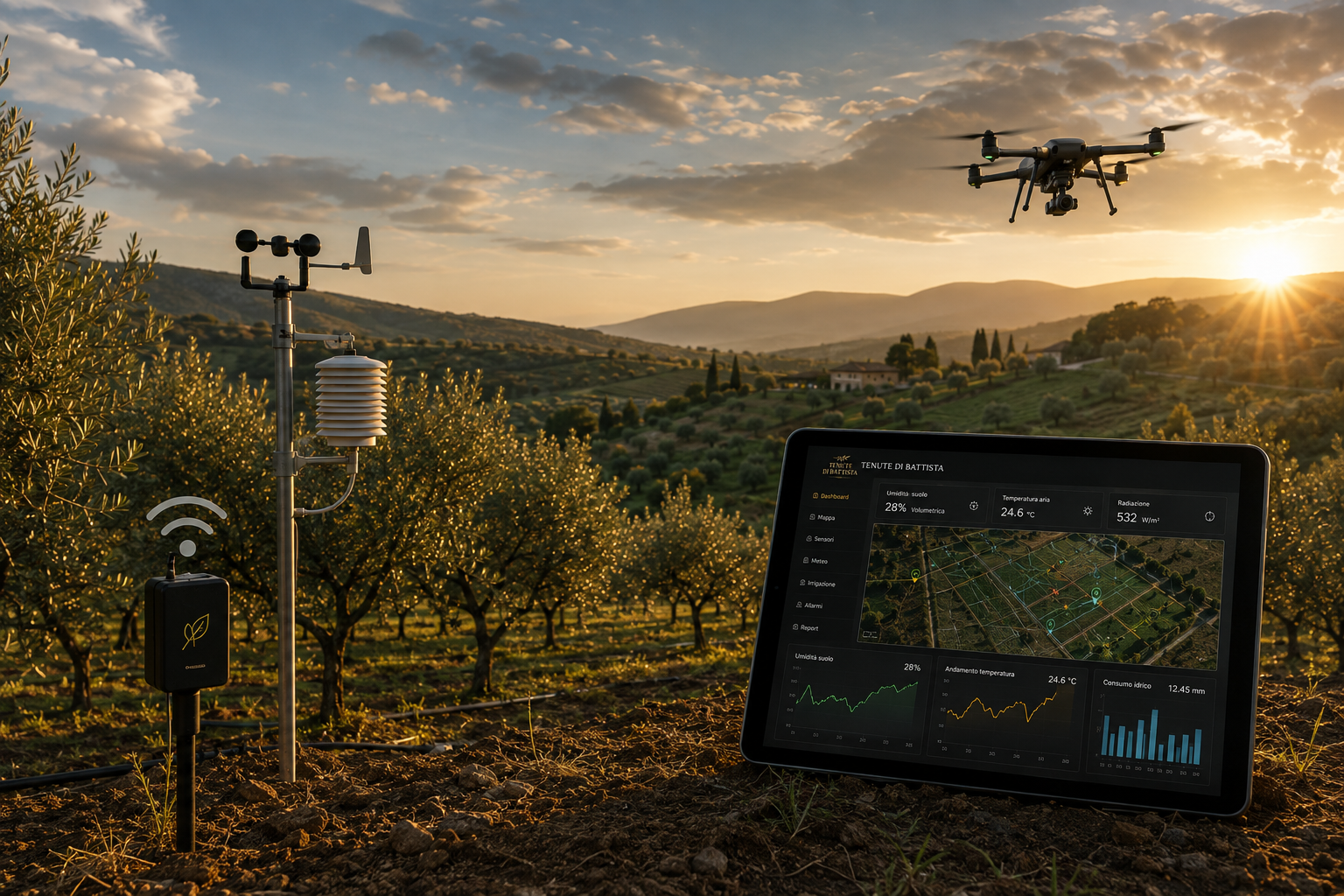 Drone e osservazione digitale dell'oliveto