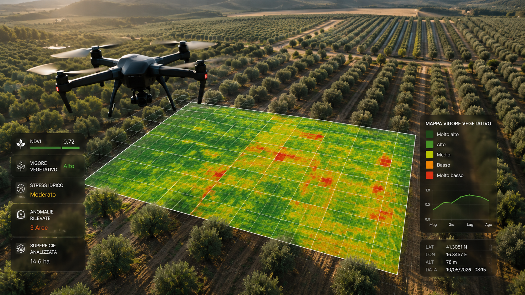 Agricoltura di precisione e mappa NDVI