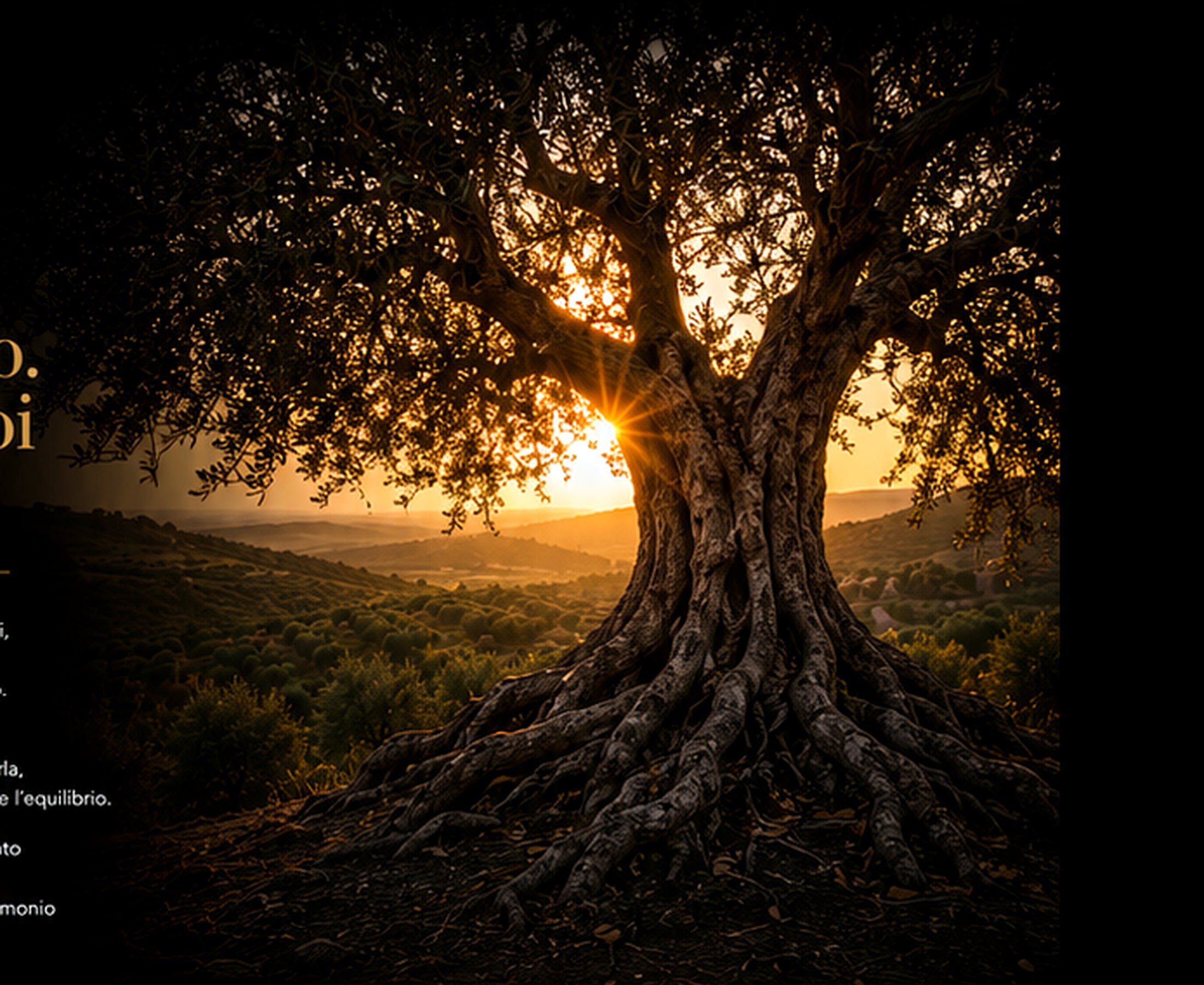 Ulivo secolare al tramonto