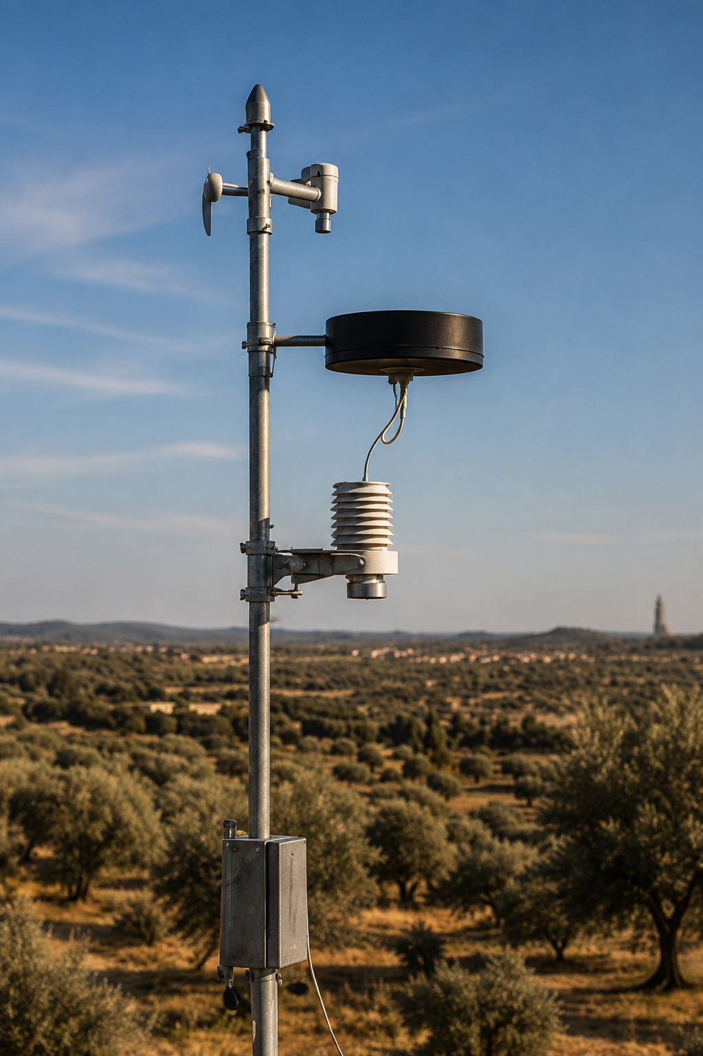 Stazione meteorologica in uliveto